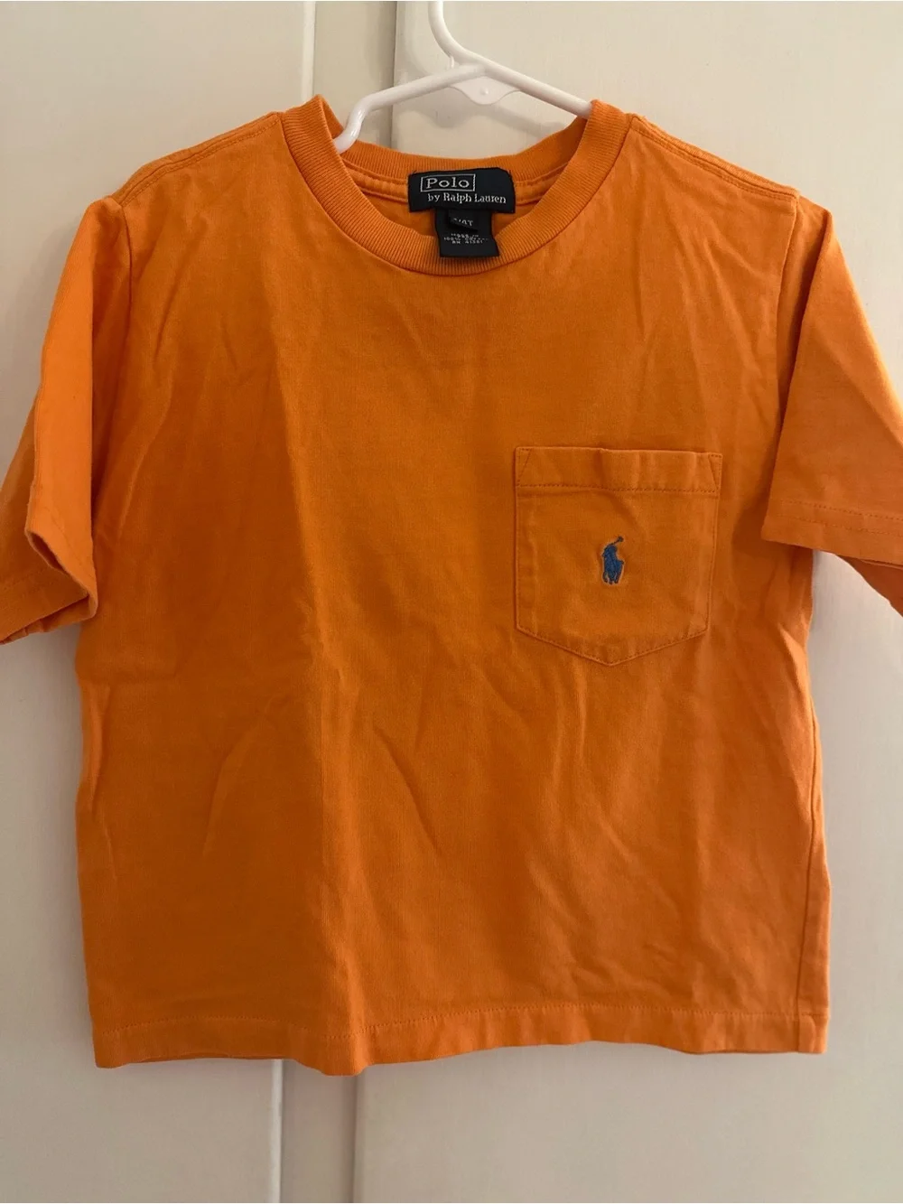 Ralph Lauren Orange Pocket T‑Shirt with Blue Pony